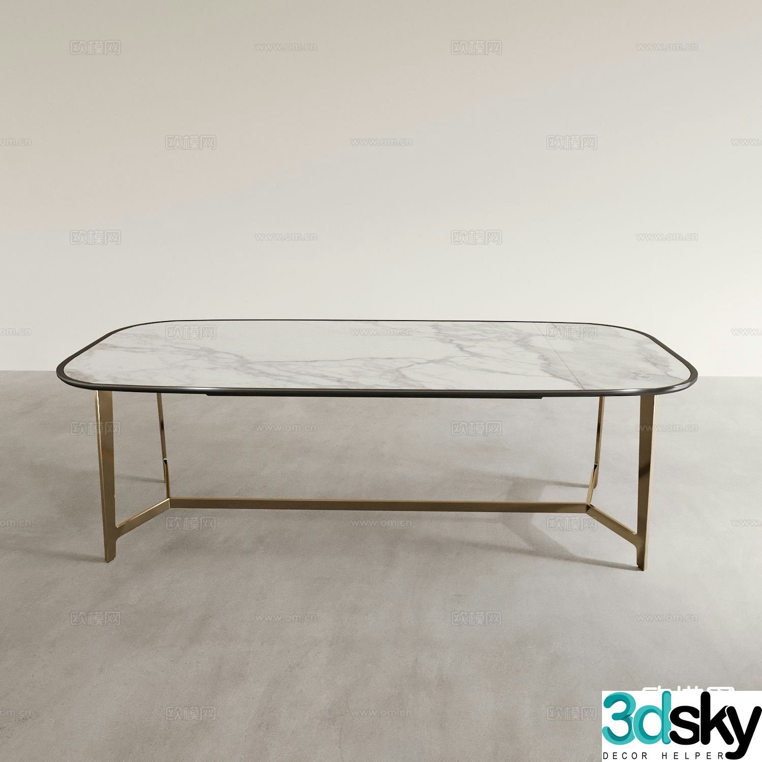 Marble dining table 3d model
