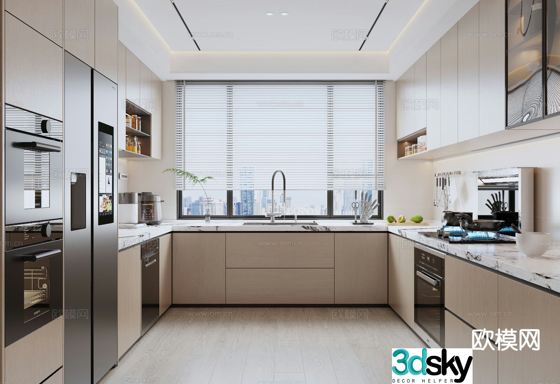 modern kitchen cabinet 3d model