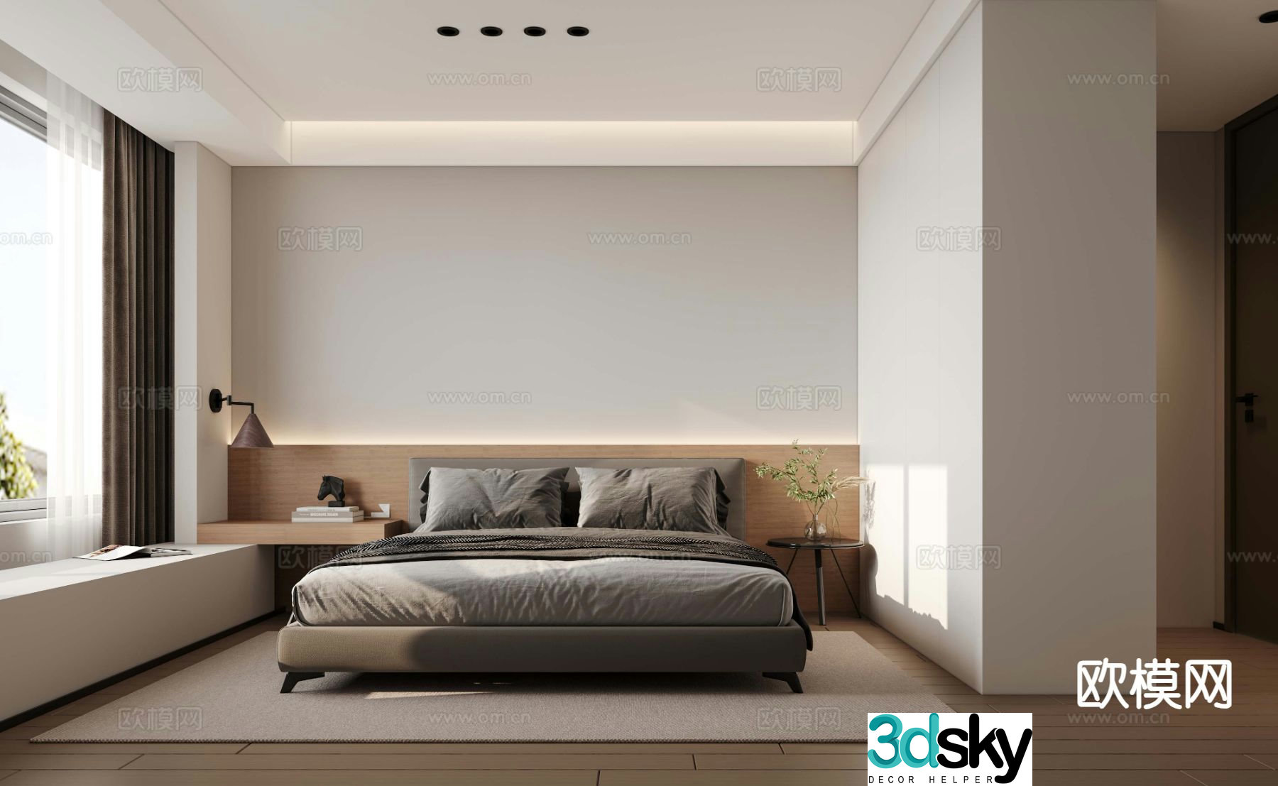 Modern bedroom second bedroom 3d model