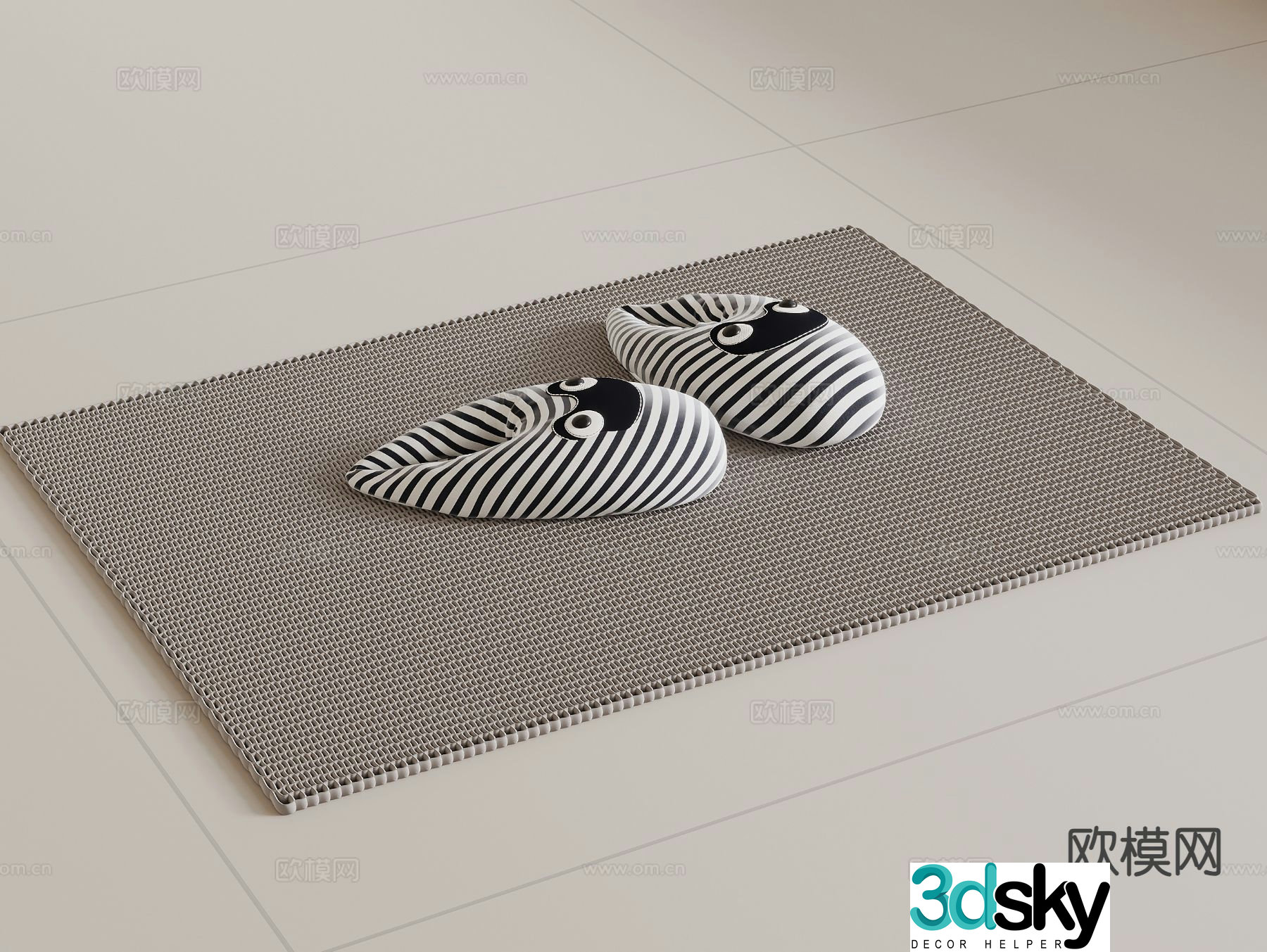 Simple carpet square carpet 3d model