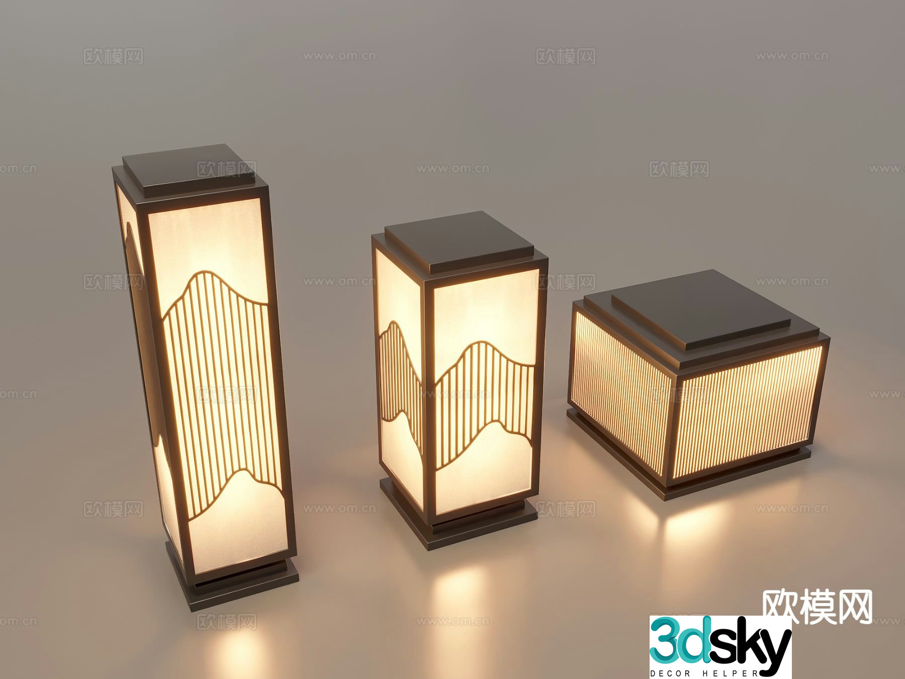 Chinese style landscape lamp lawn lamp garden lamp outdoor lamp 3d model