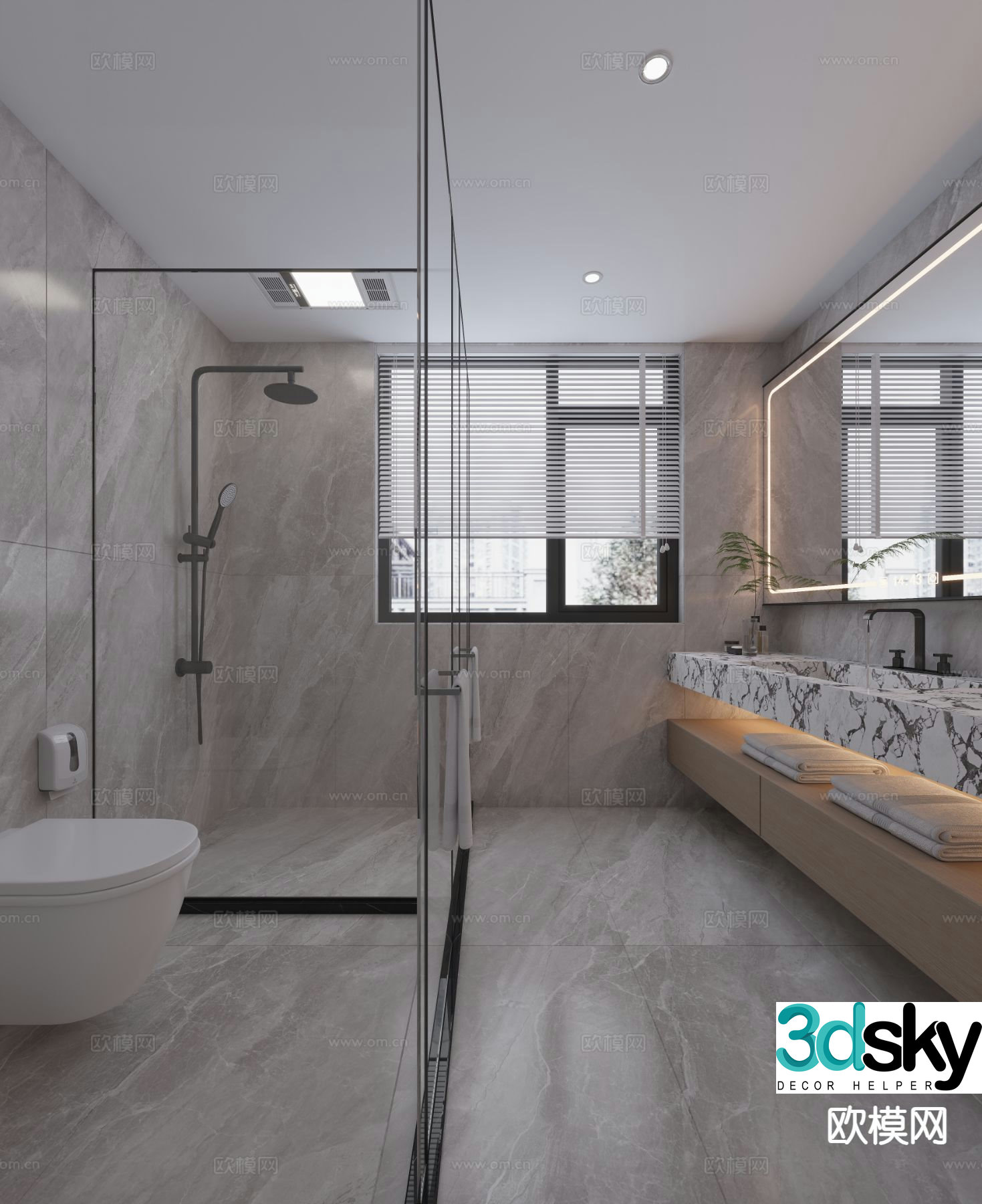 Modern bathroom bathroom 3d model
