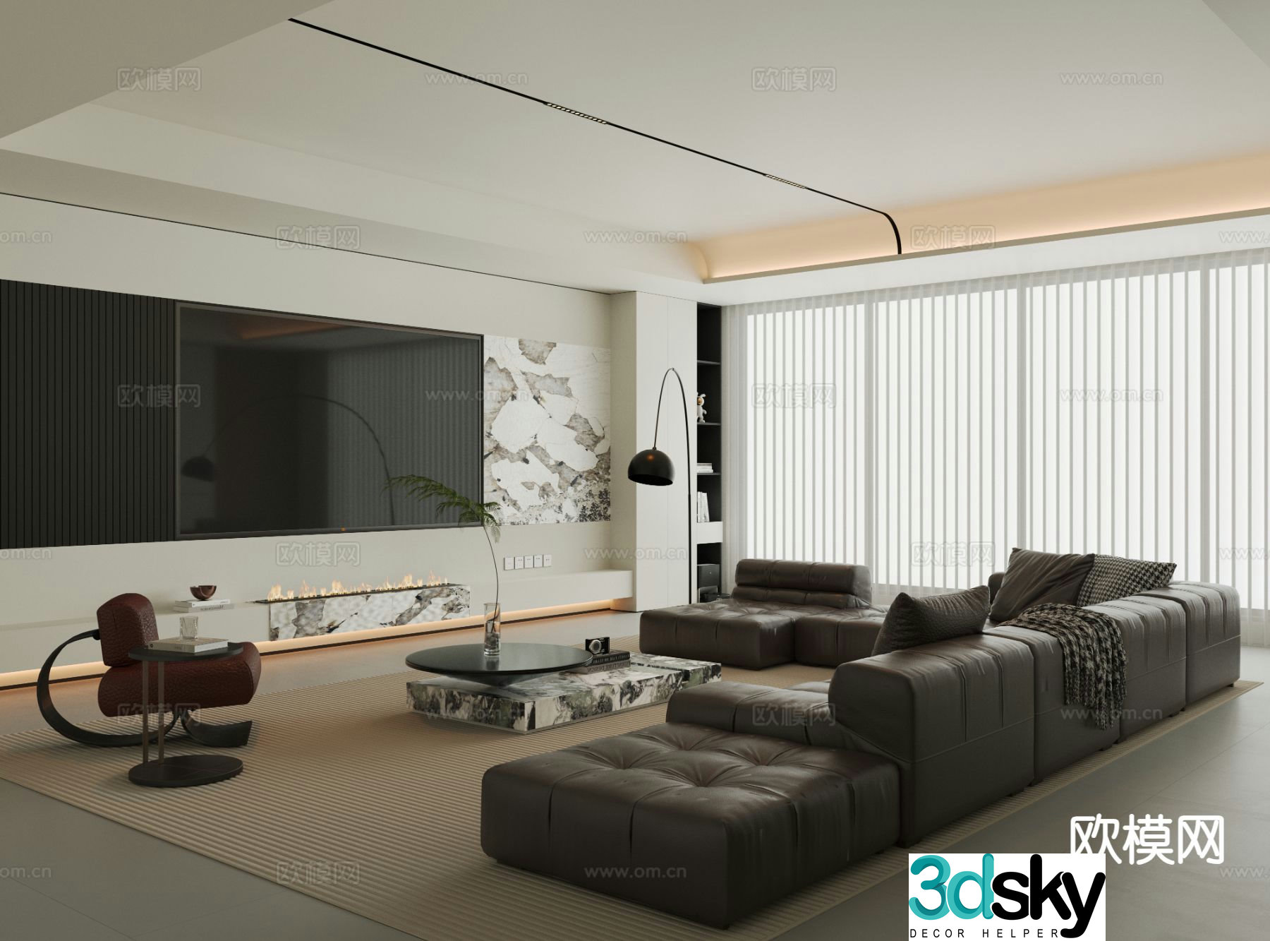 Modern sofa set 3d model