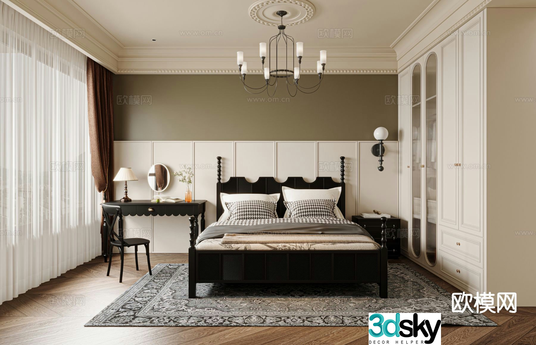 Medieval style bedroom master bedroom 3d model