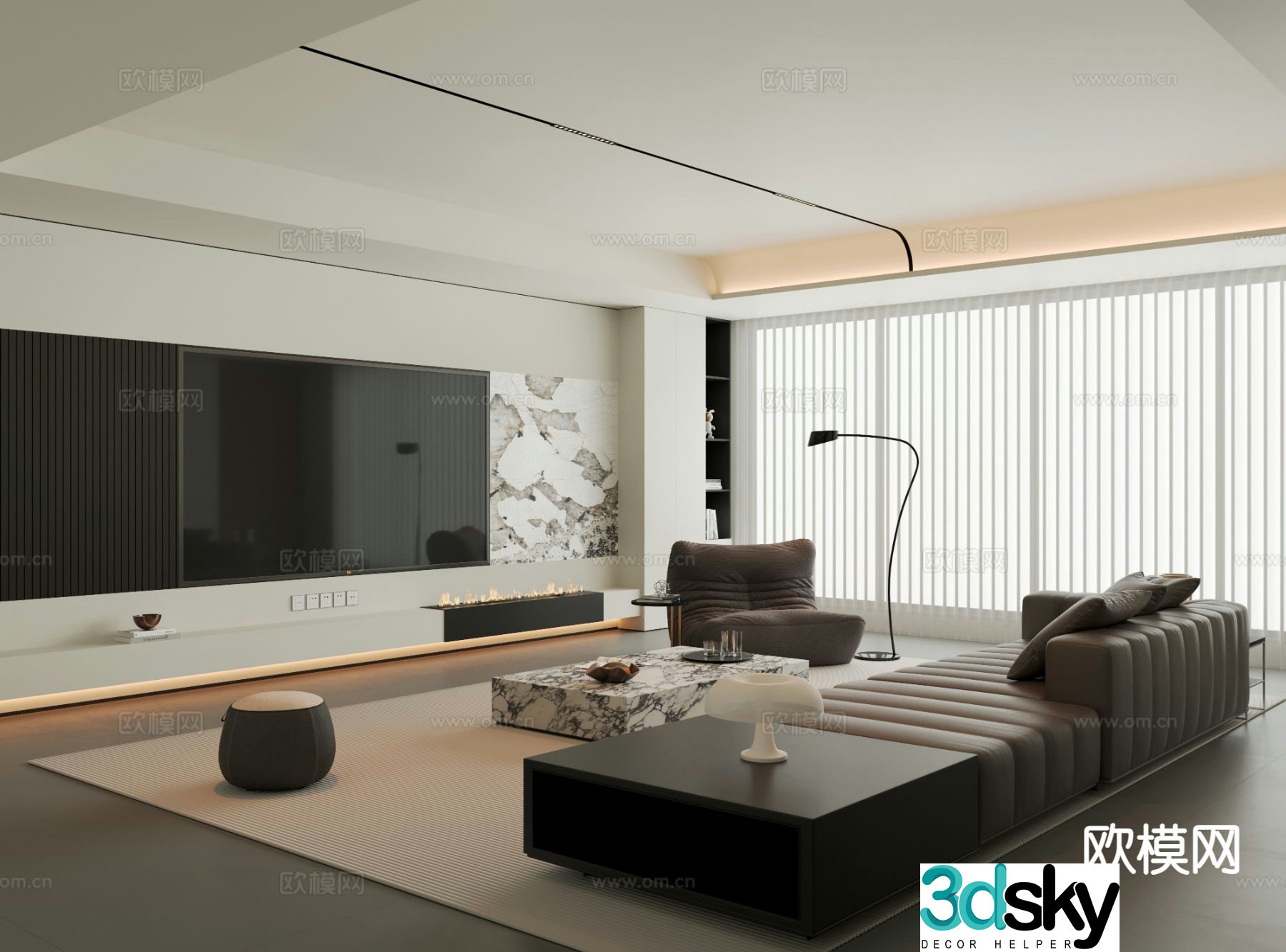 Modern sofa set 3d model