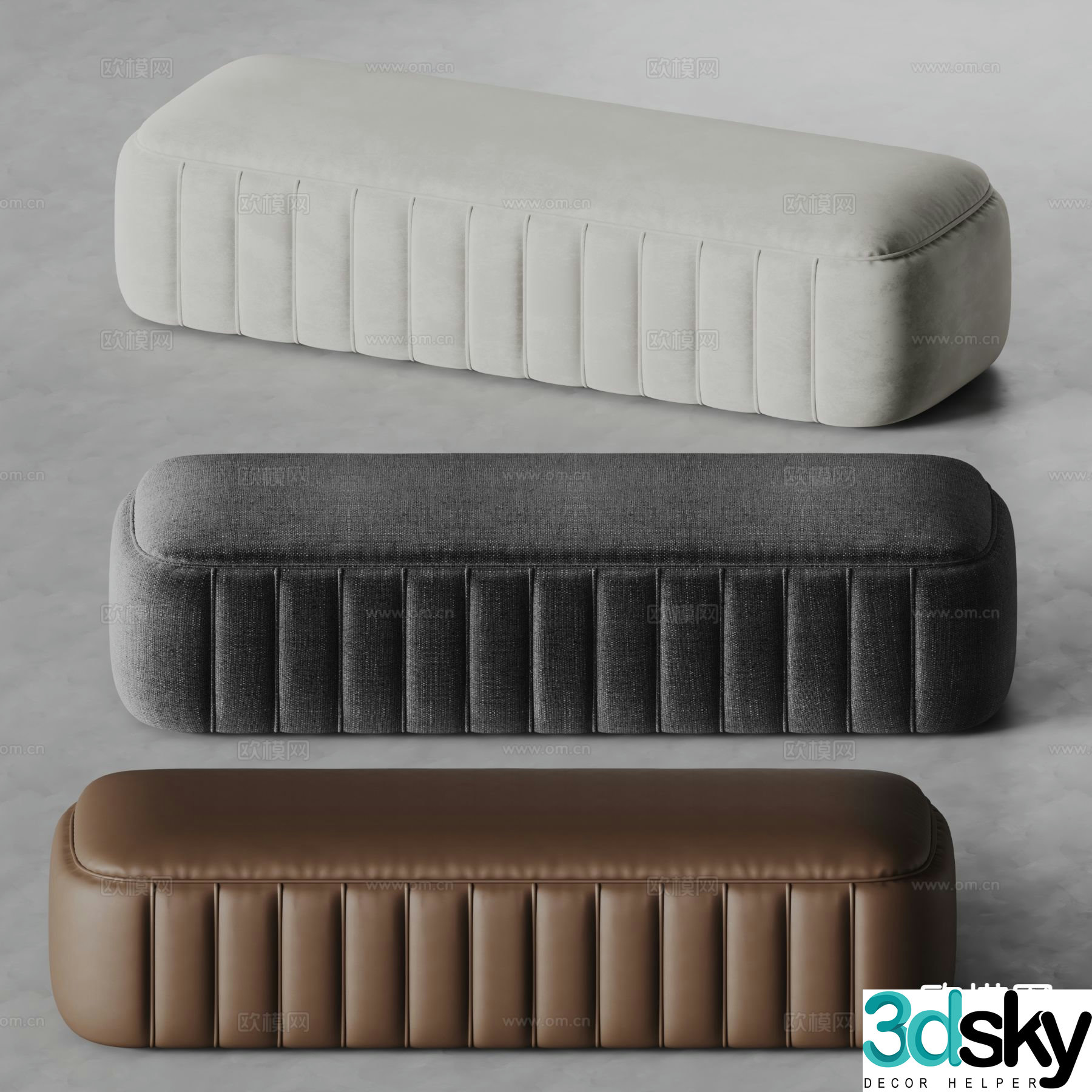 lemaire modern footrest bedside stool sofa stool 3d model