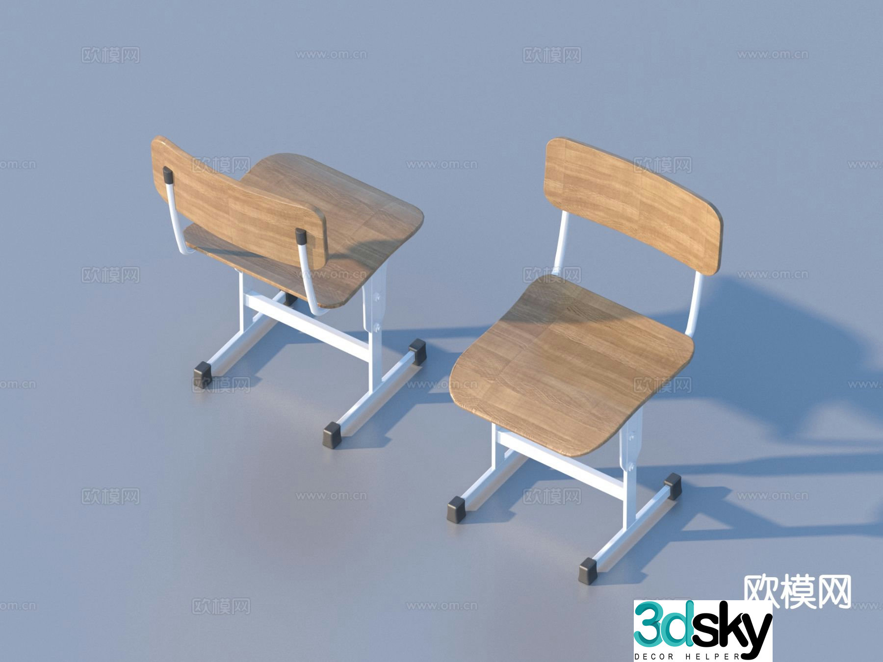 chair study chair classroom chair 3d model