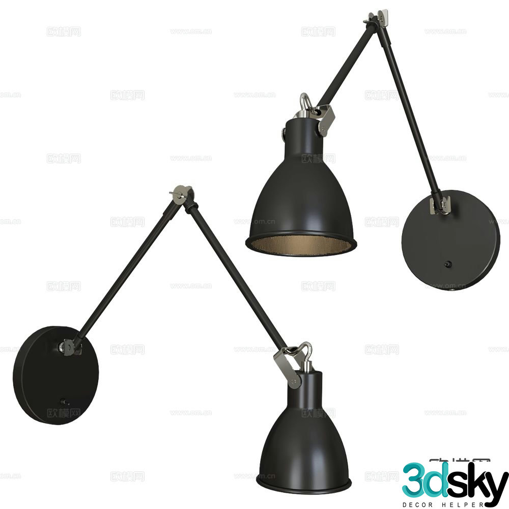 Markslojd minimalist wall light rotating wall light 3d model