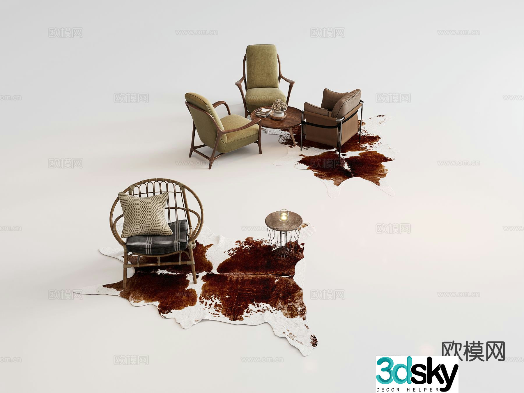 Leisure tables and chairs Negotiation tables and chairs 3d model