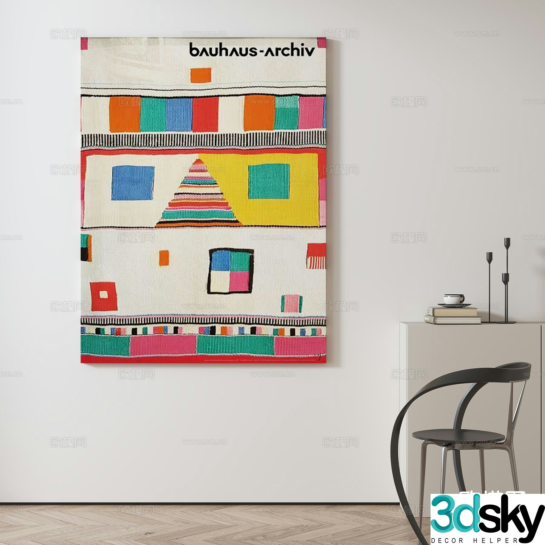 Abstract painting decorative painting hanging painting 3d model