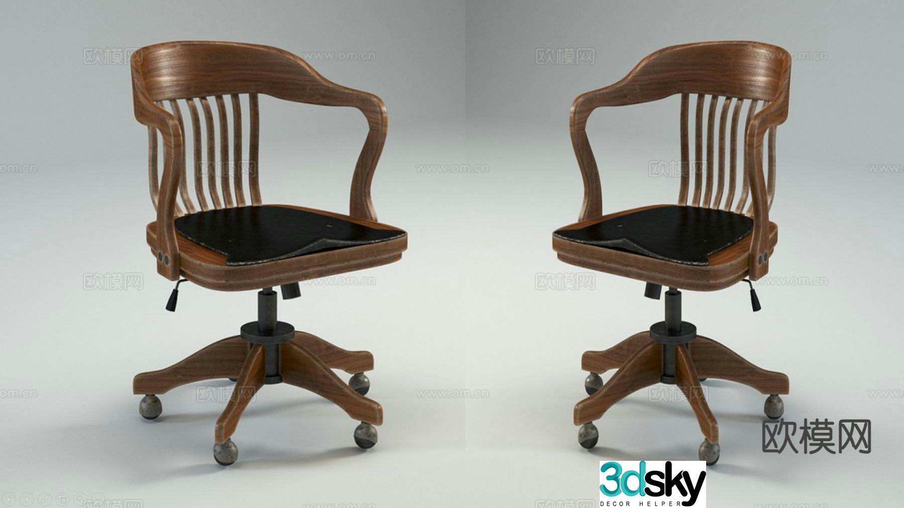 American office chair computer chair back chair mobile chair 3d model