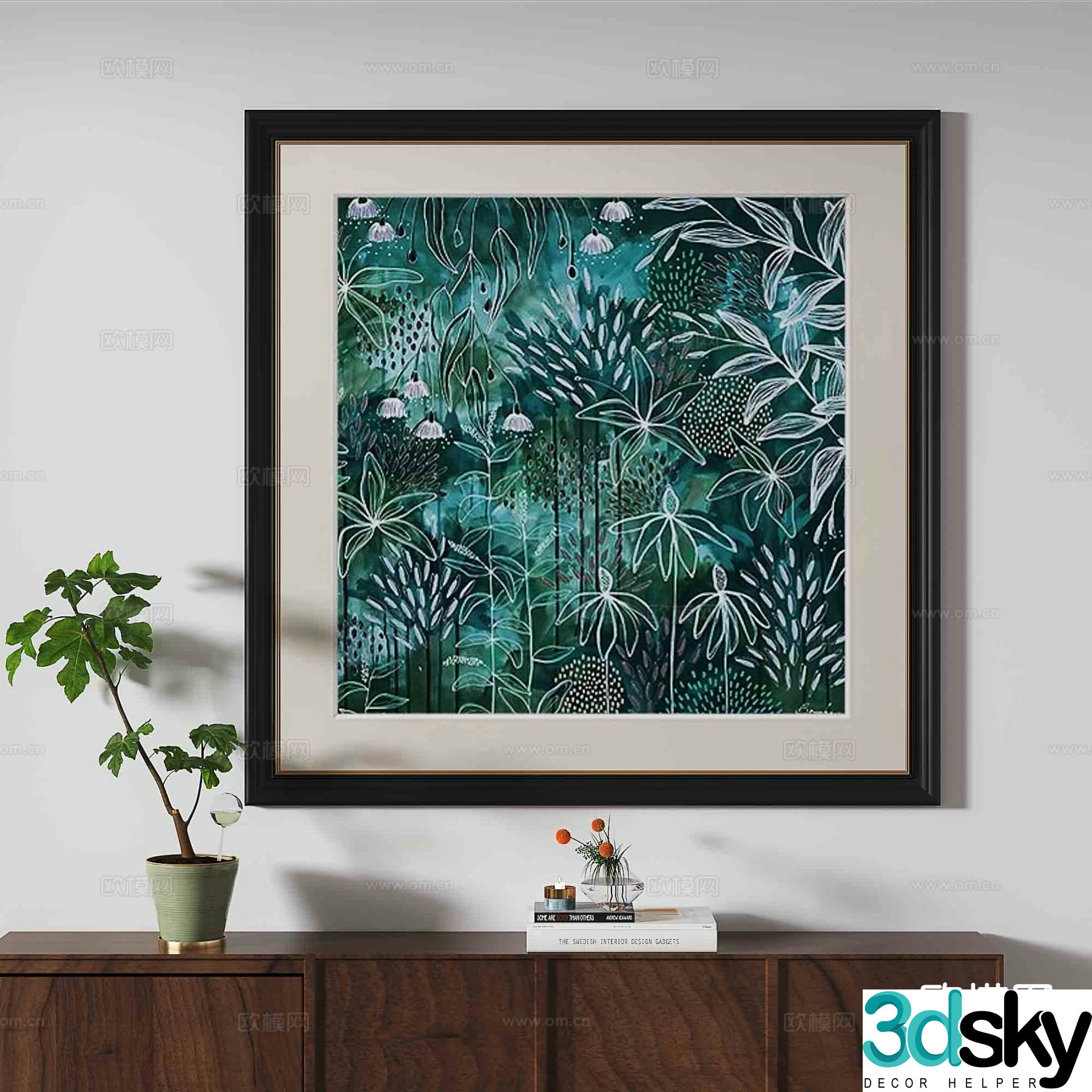 French hanging painting decorative painting 3d model