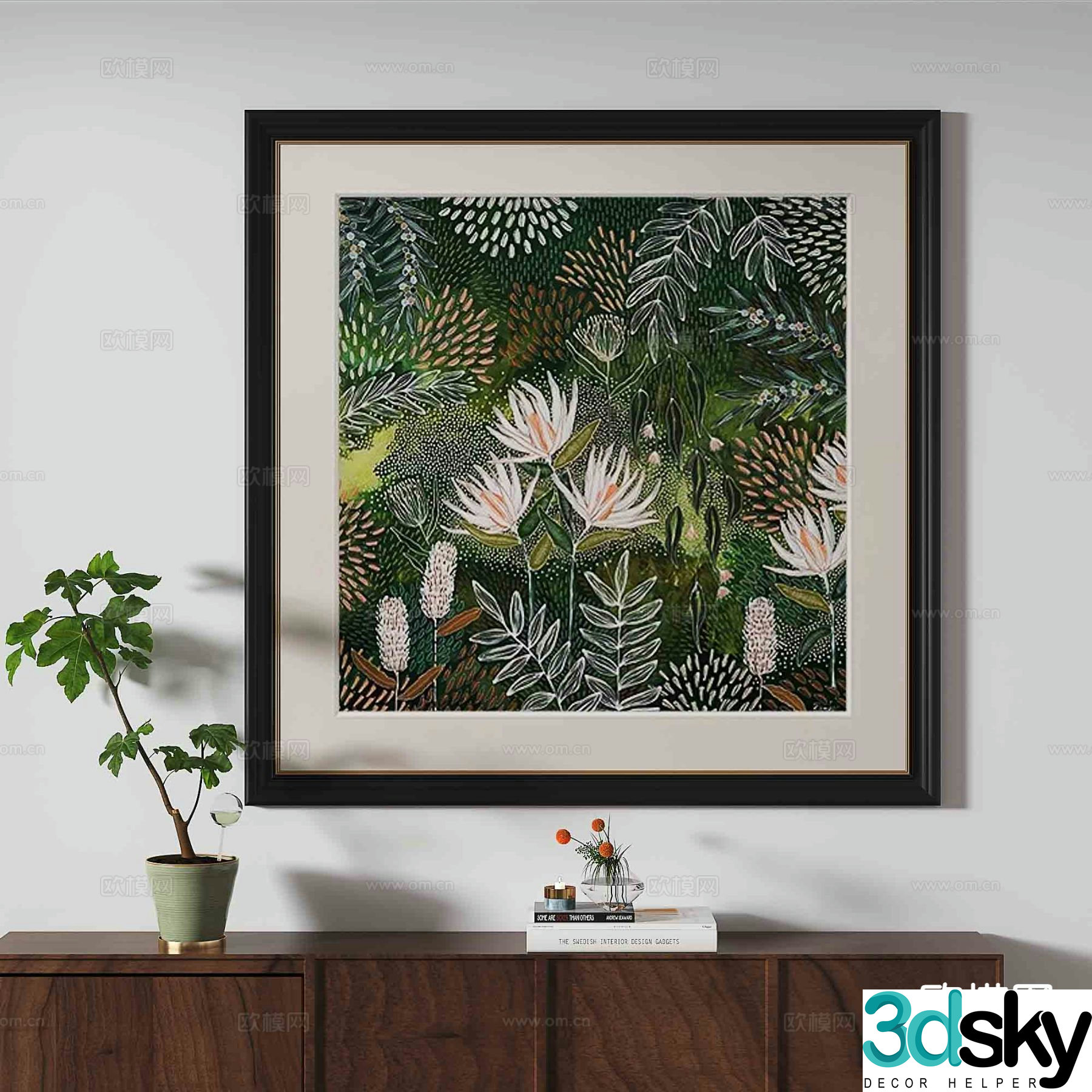 French hanging painting decorative painting 3d model