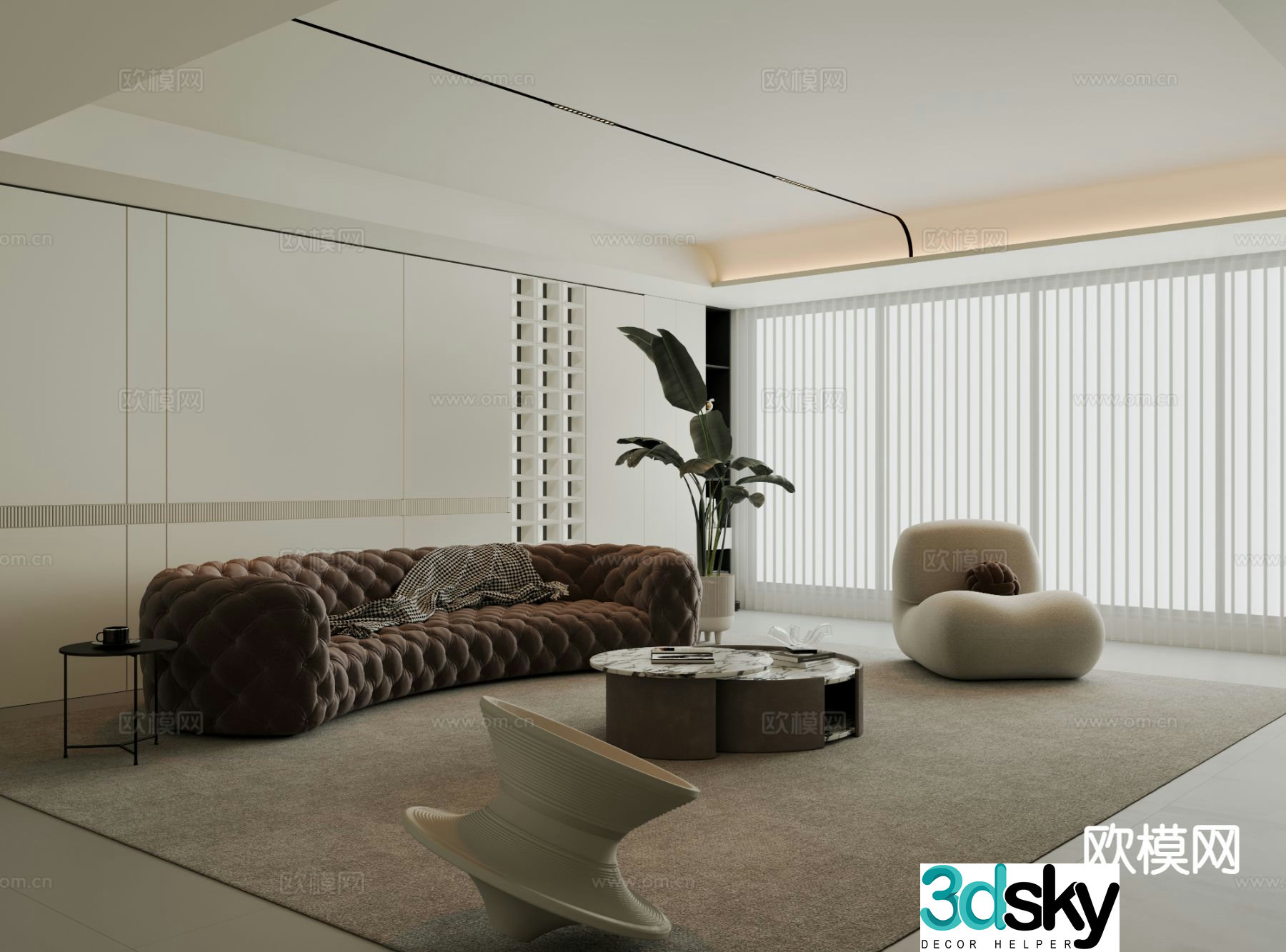 Modern sofa set 3d model