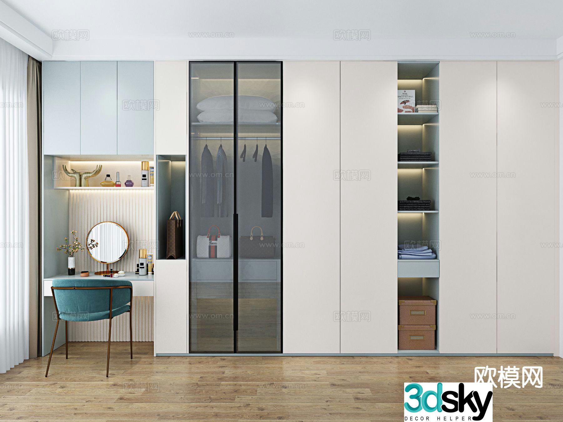 modern wardrobe wardrobe 3d model