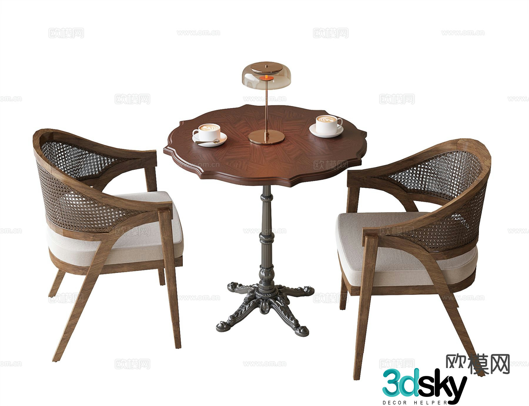American coffee tables and chairs negotiation tables and chairs leisure tables and chairs 3D model