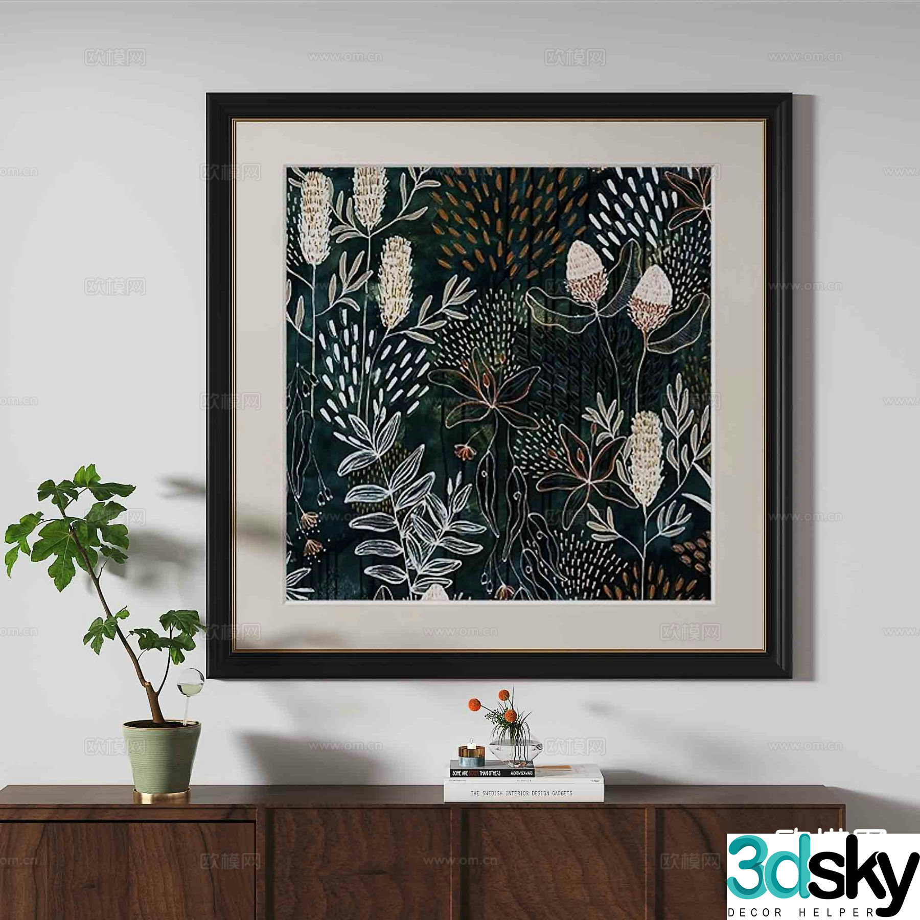 French hanging painting decorative painting 3d model