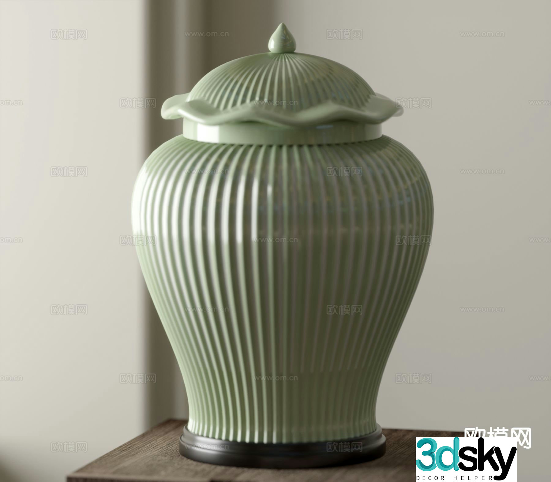 New Chinese style ceramic pots utensils and ornaments 3D model
