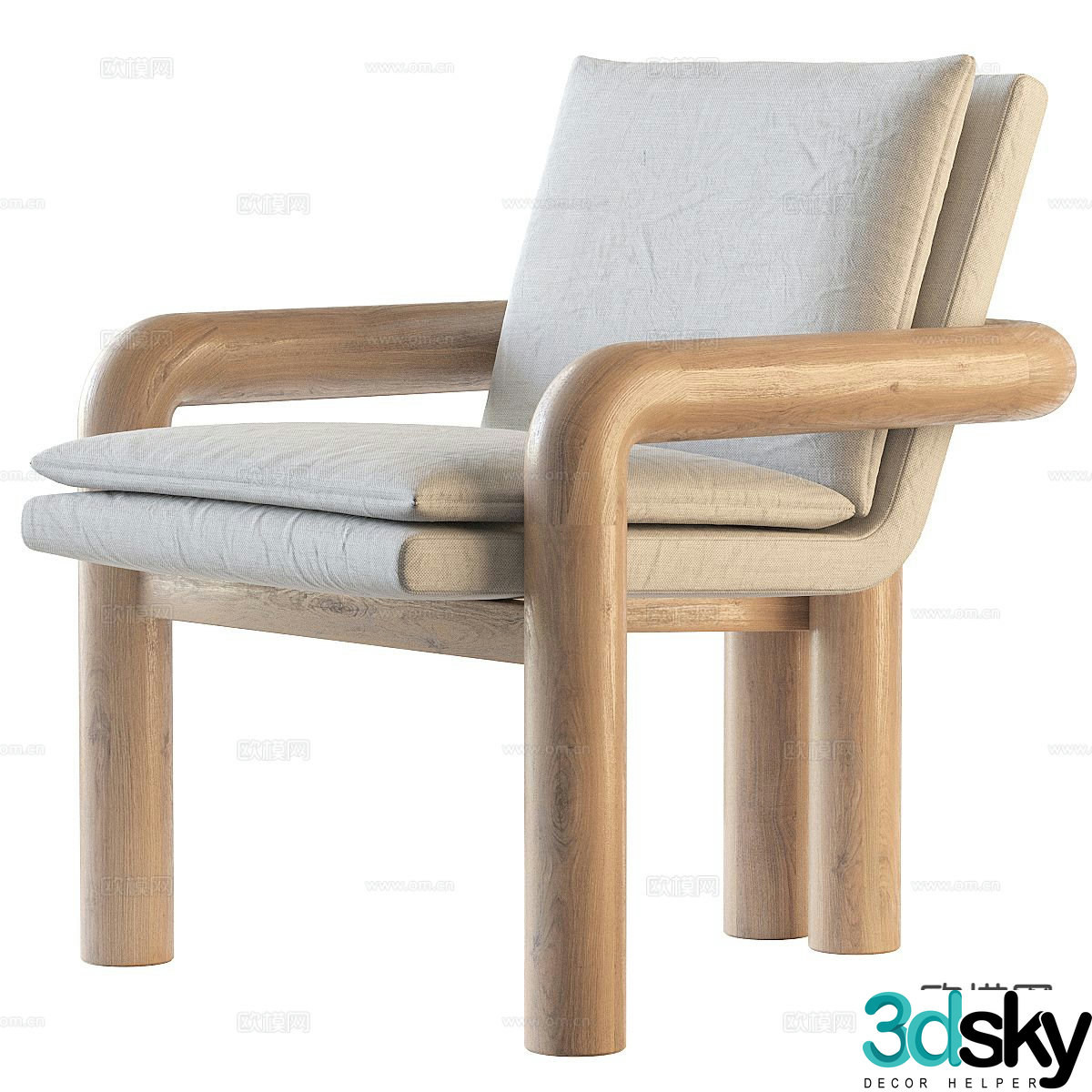 Log style chair sofa chair leisure chair 3d model