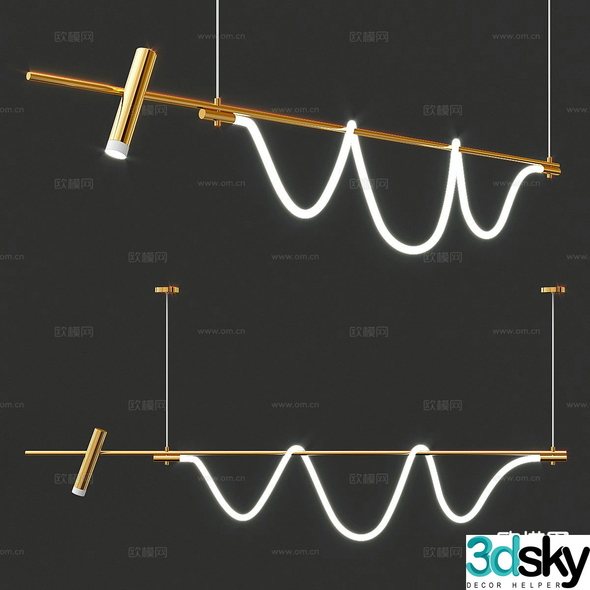 Light luxury chandelier restaurant chandelier 3d model