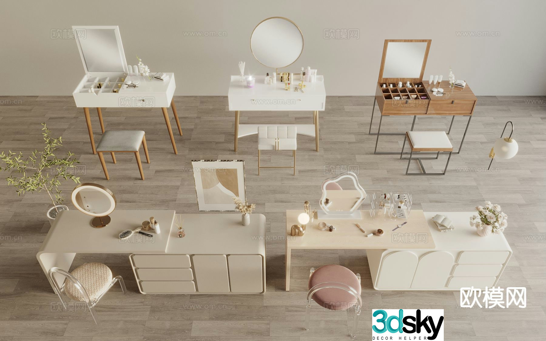 Modern dressing table dressing table 3d model
