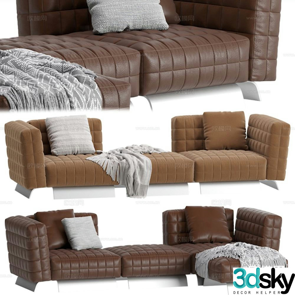 Modern multi-seater sofa 3d model