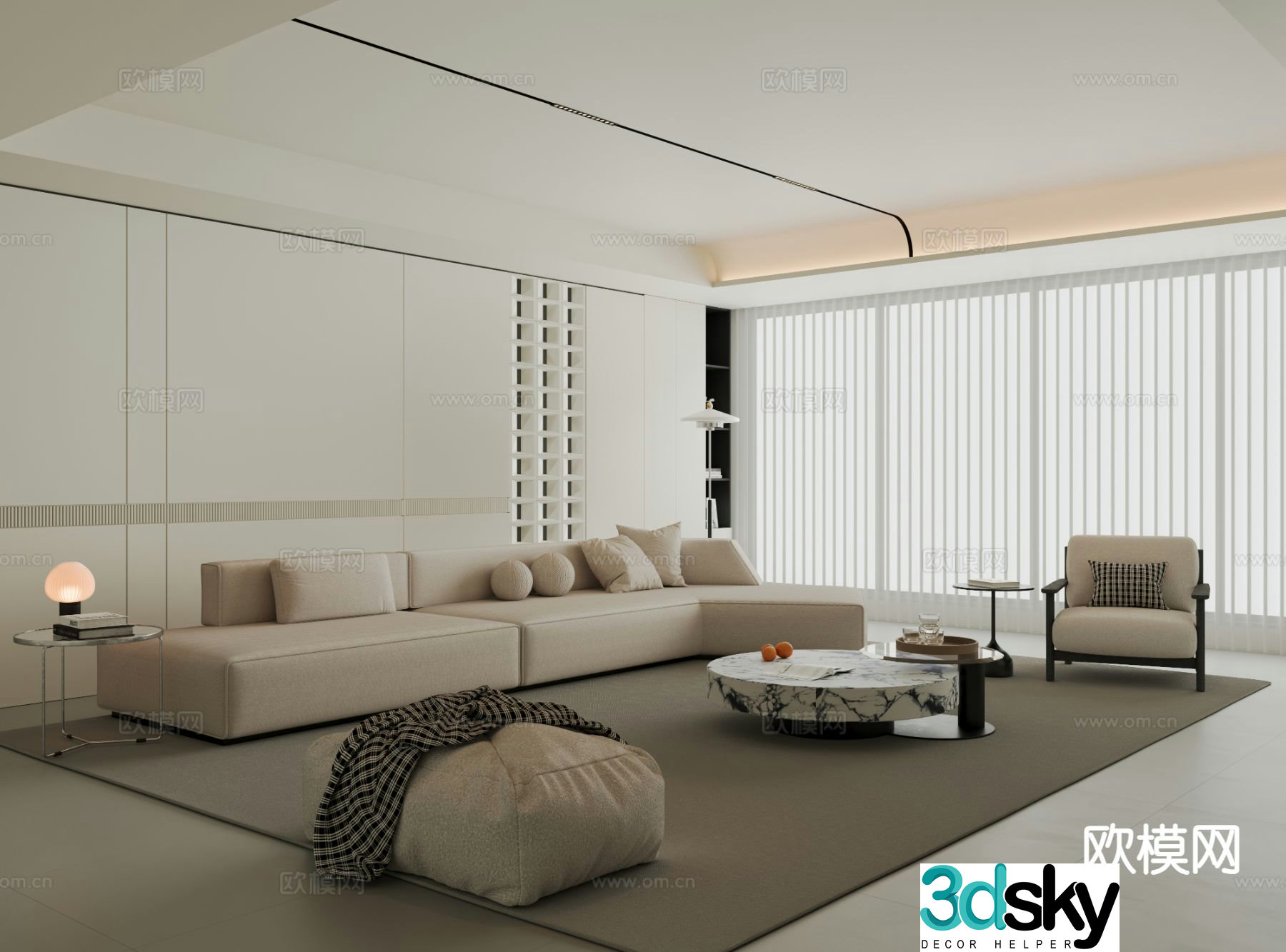 Modern sofa set 3d model