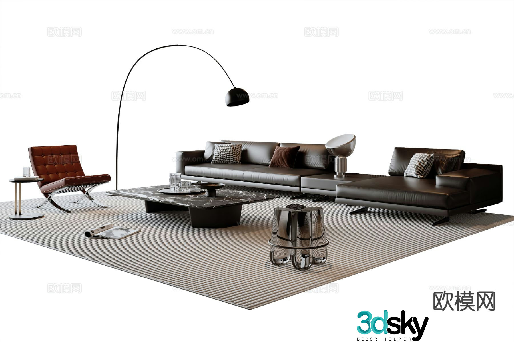 Italian sofa combination 3d model