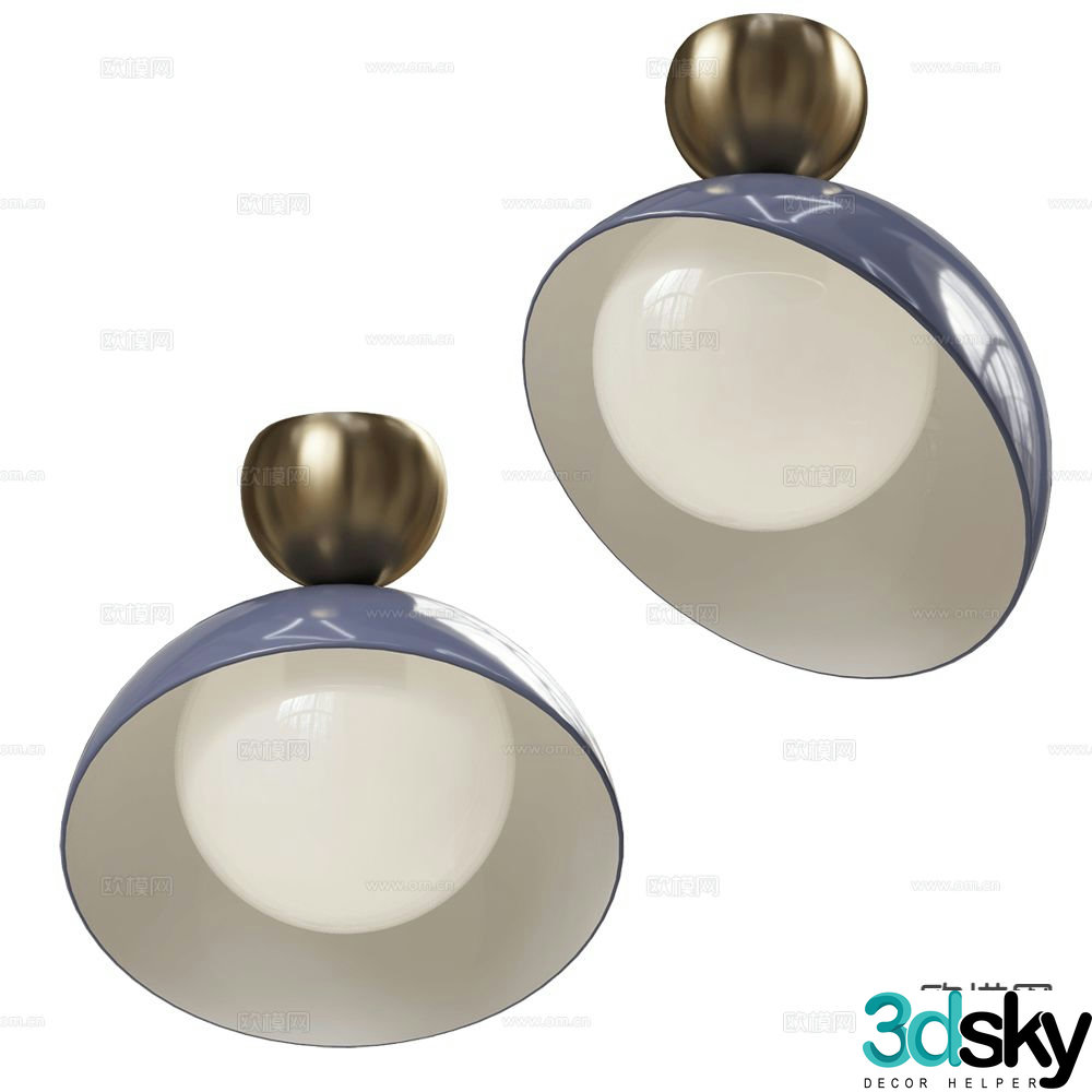 Italamp geometric ceiling lamp bedroom lamp 3d model