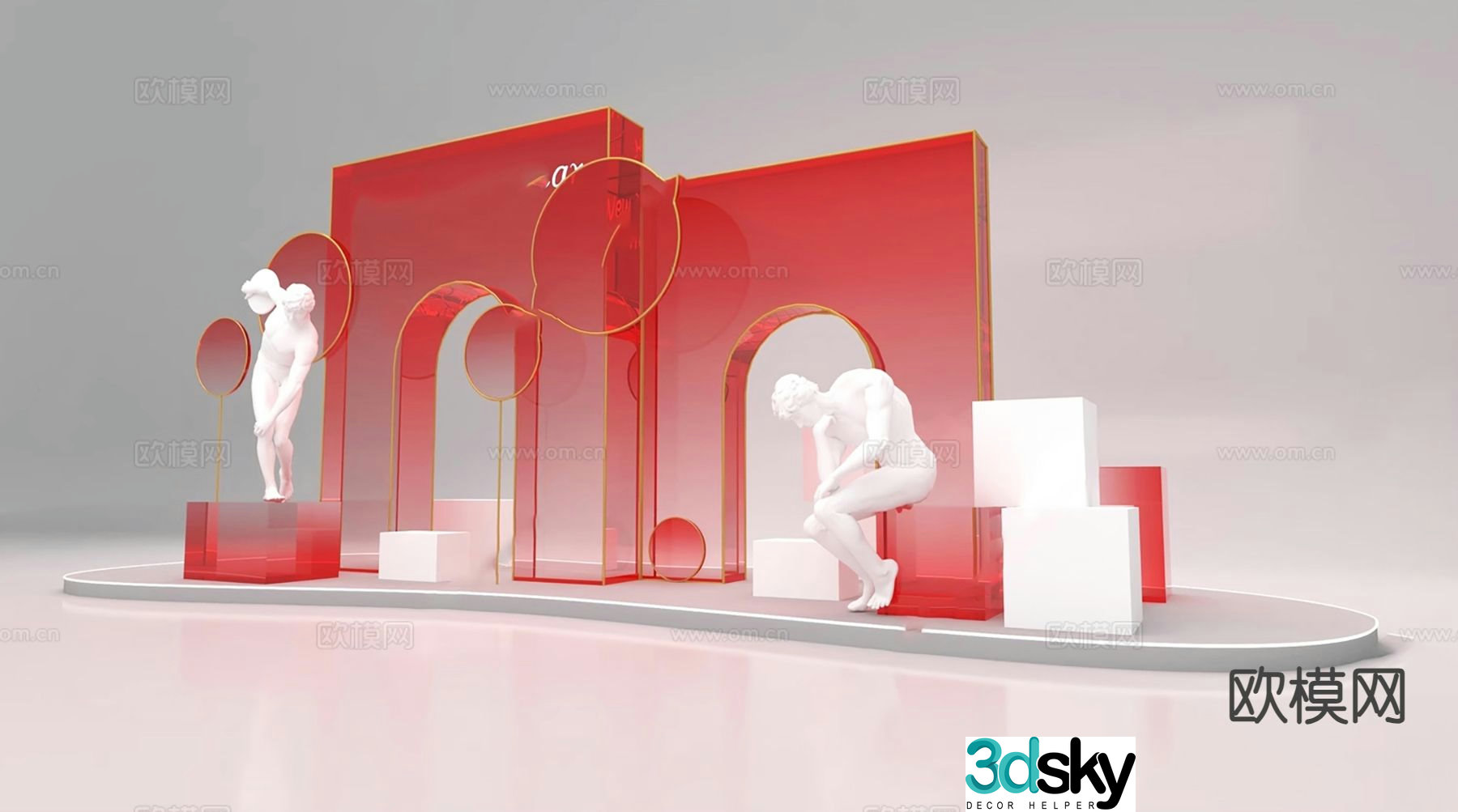 Modern acrylic display commercial display 3D model