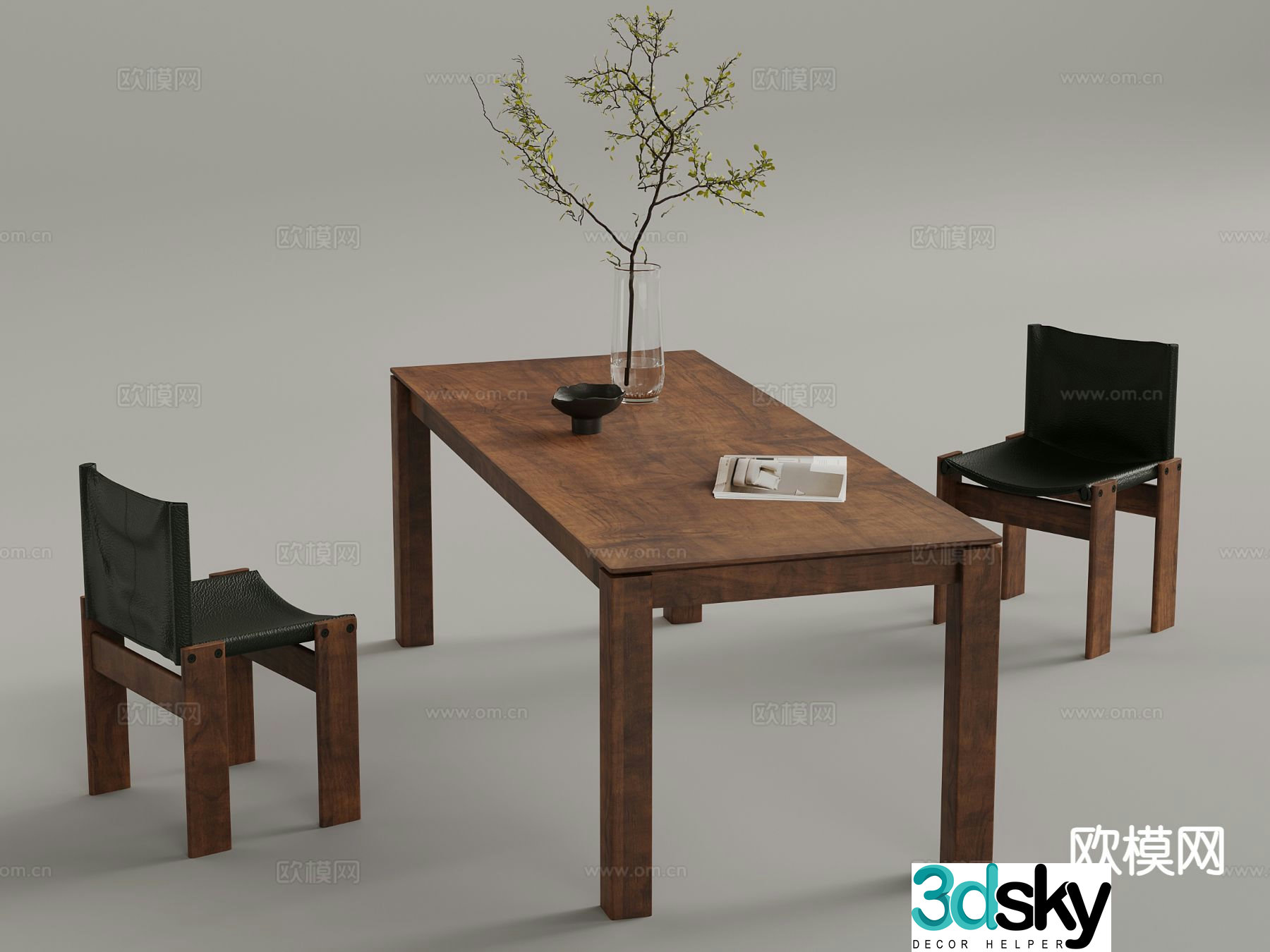 Medieval dining table 3d model