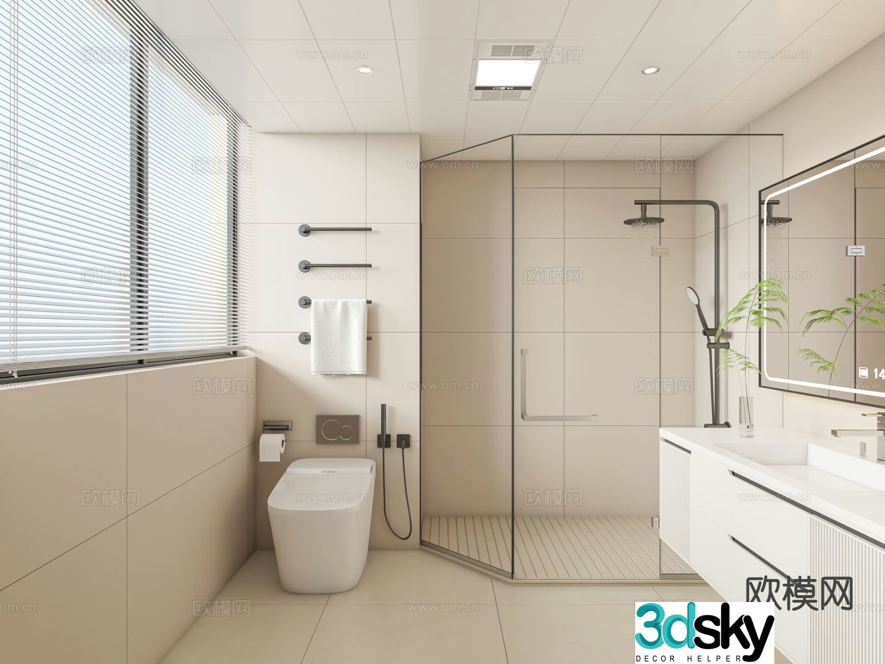 Modern bathroom bathroom 3d model