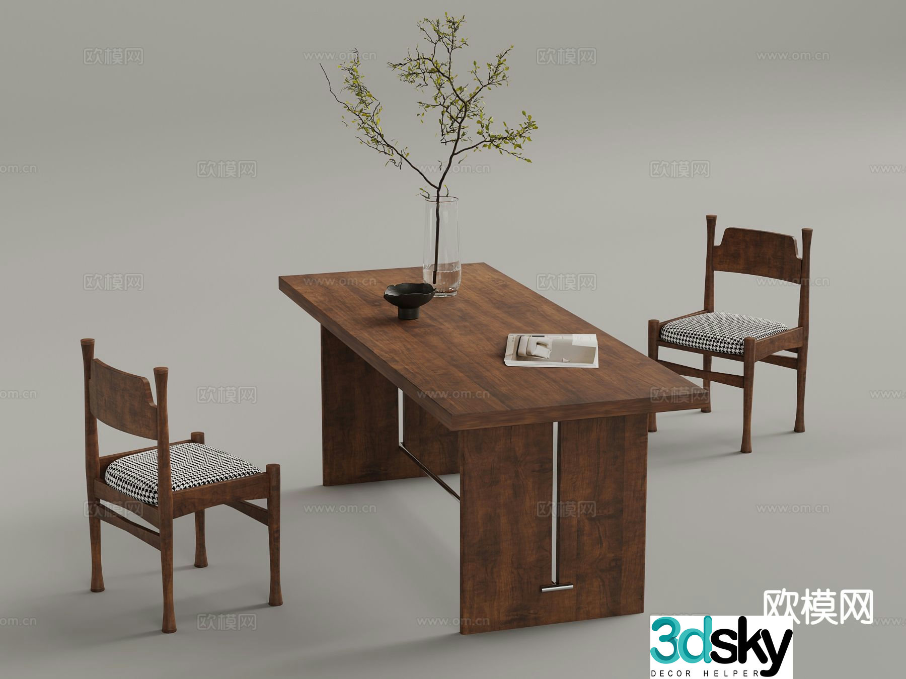 Medieval dining table 3d model