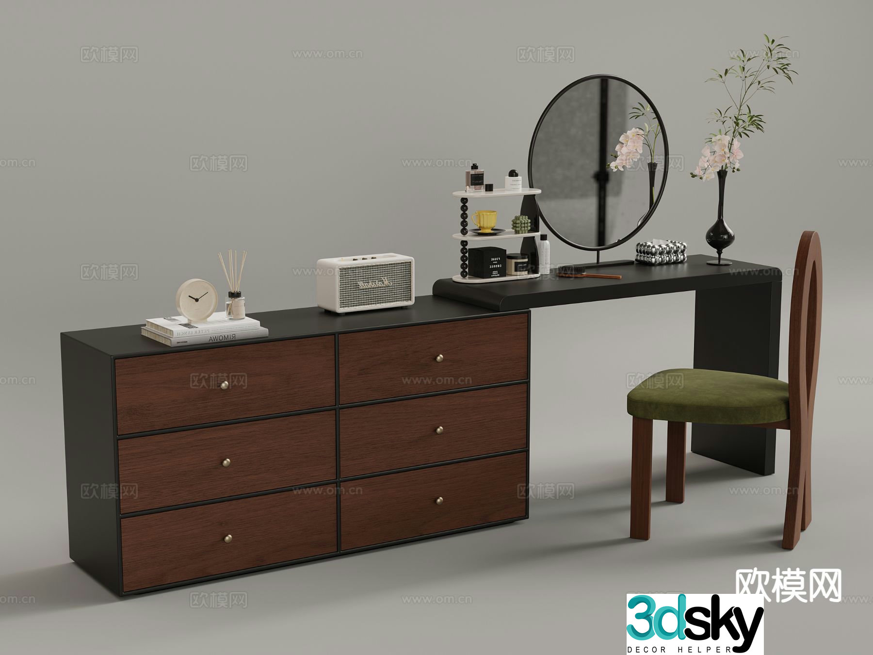 Medieval style dressing table 3d model