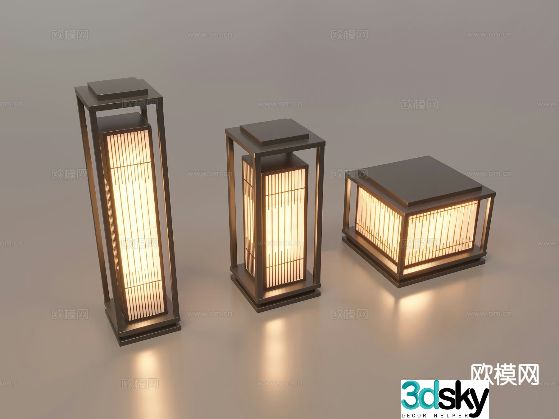 Chinese style landscape lamp lawn lamp garden lamp outdoor lamp 3d model