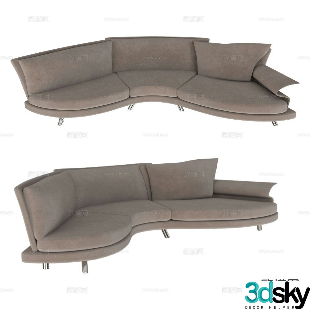 IL Loft curved sofa 3d model