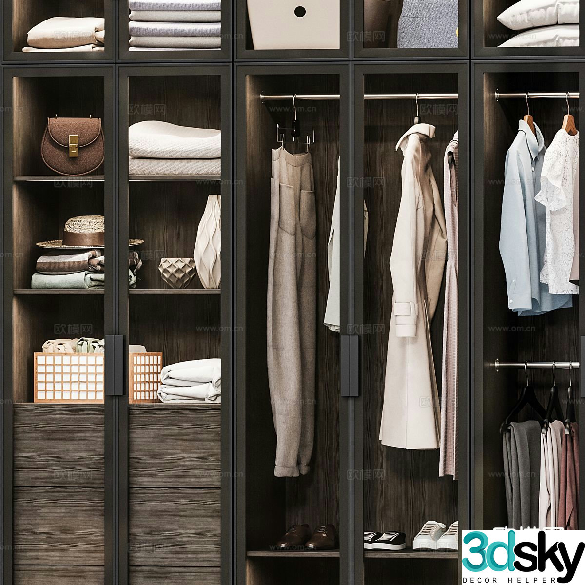 modern wardrobe wardrobe 3d model