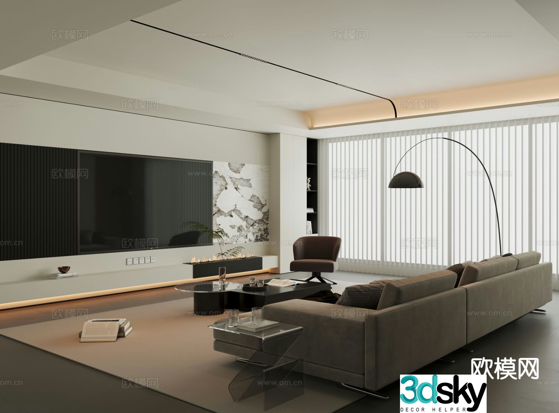Modern sofa set 3d model