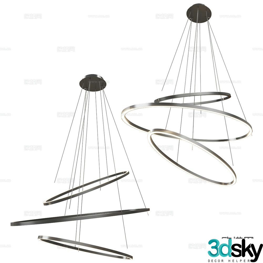 Nemo creative chandelier ring chandelier 3d model
