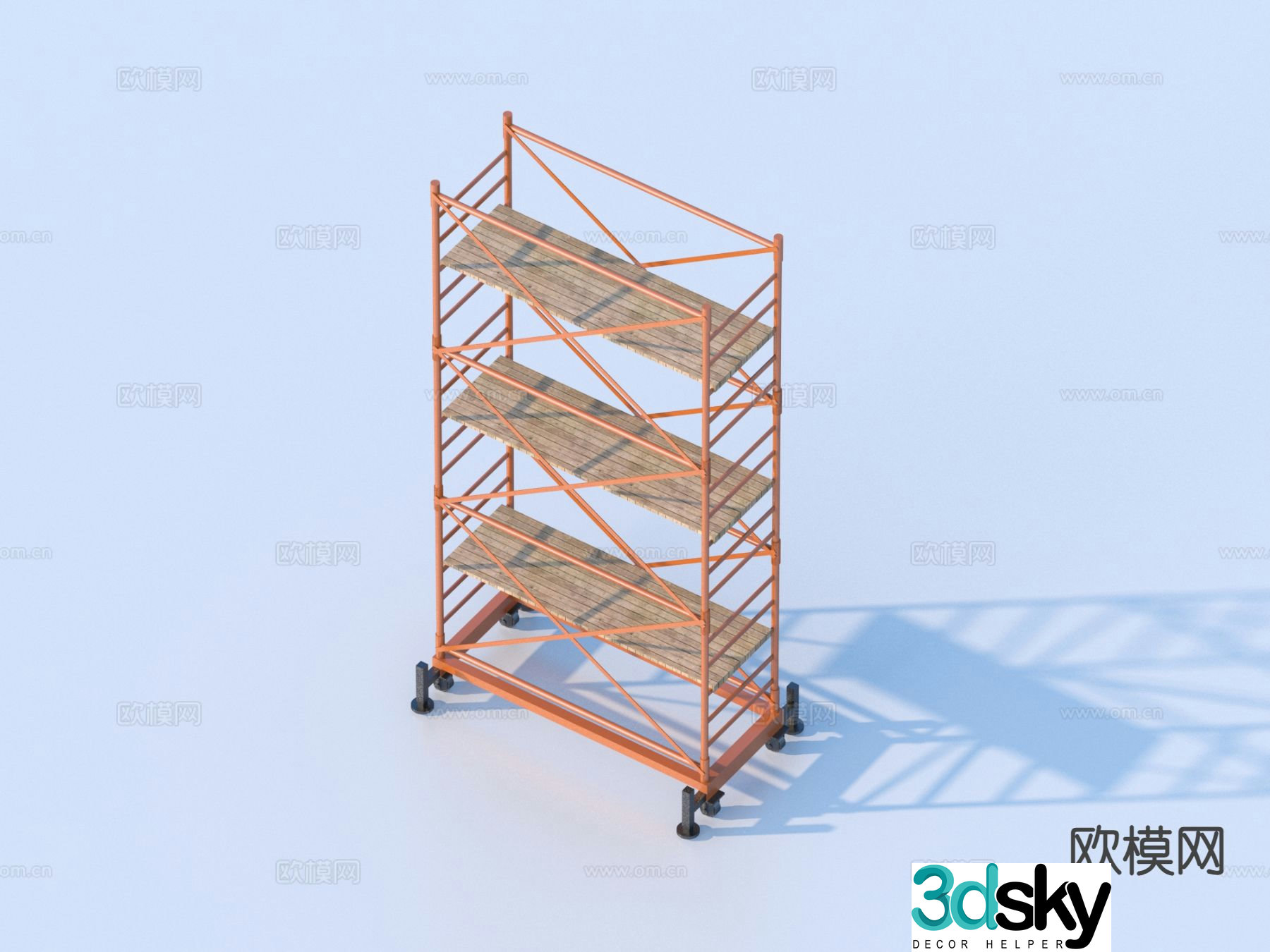 Construction scaffolding rack 3d model