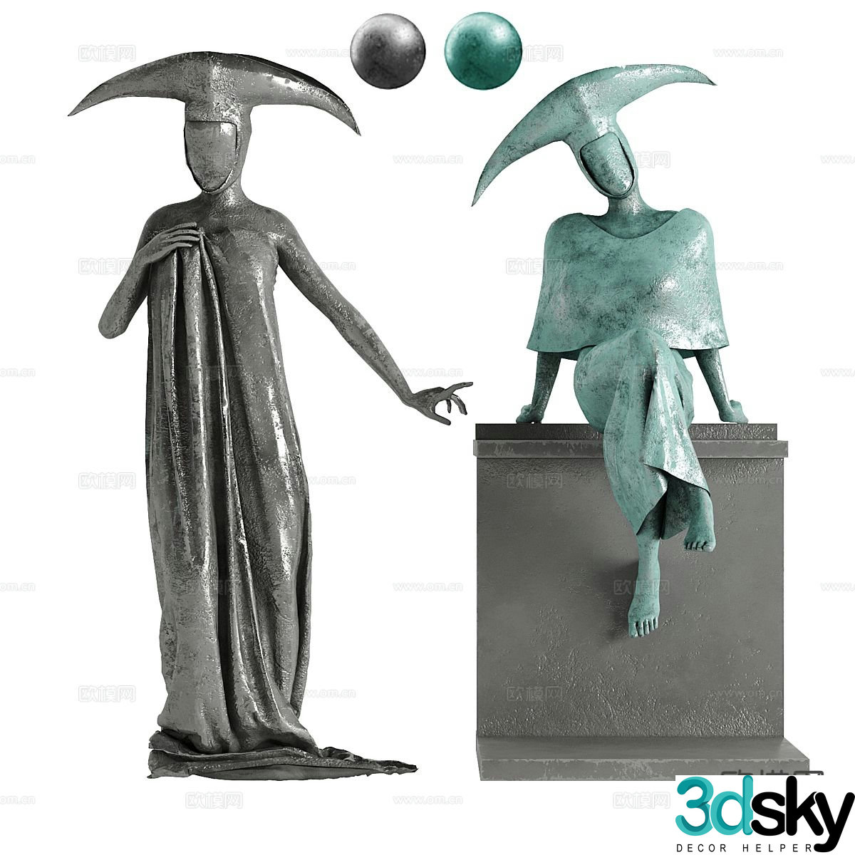 Figure Sculpture Art Ornament 3D Model