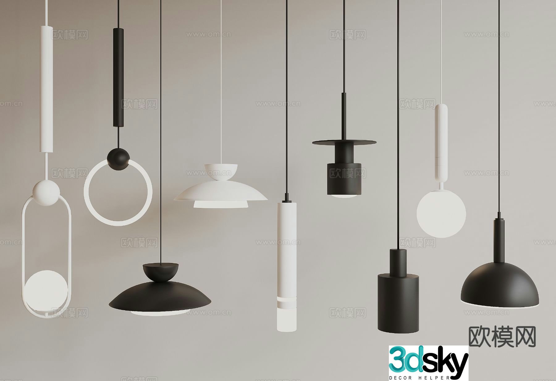 Bedside small chandelier artistic chandelier 3d model