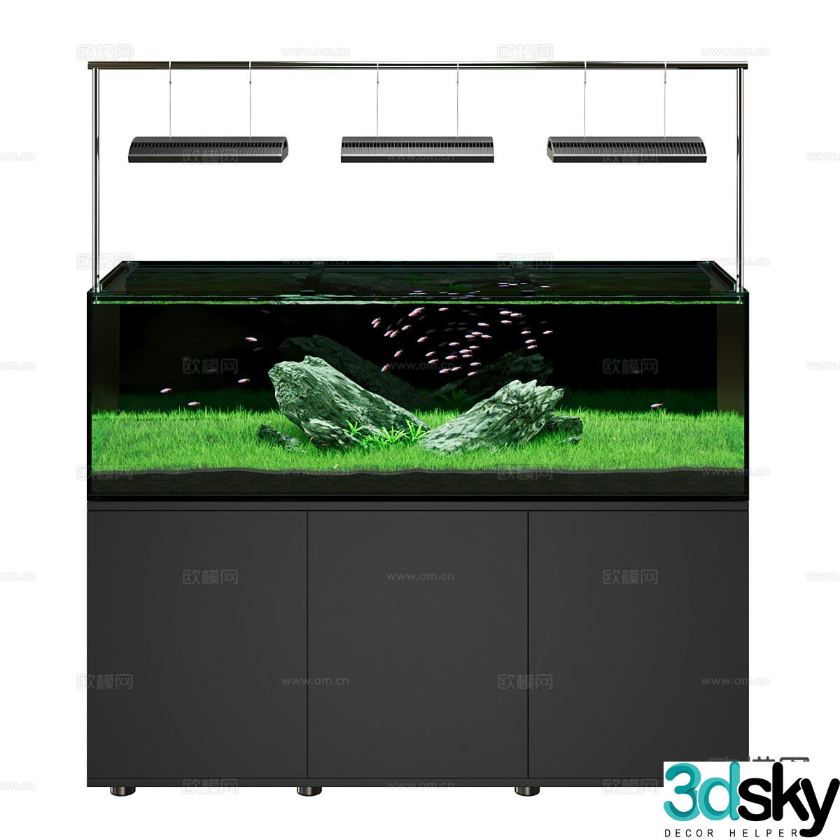 Ecological fish tank aquarium 3d model