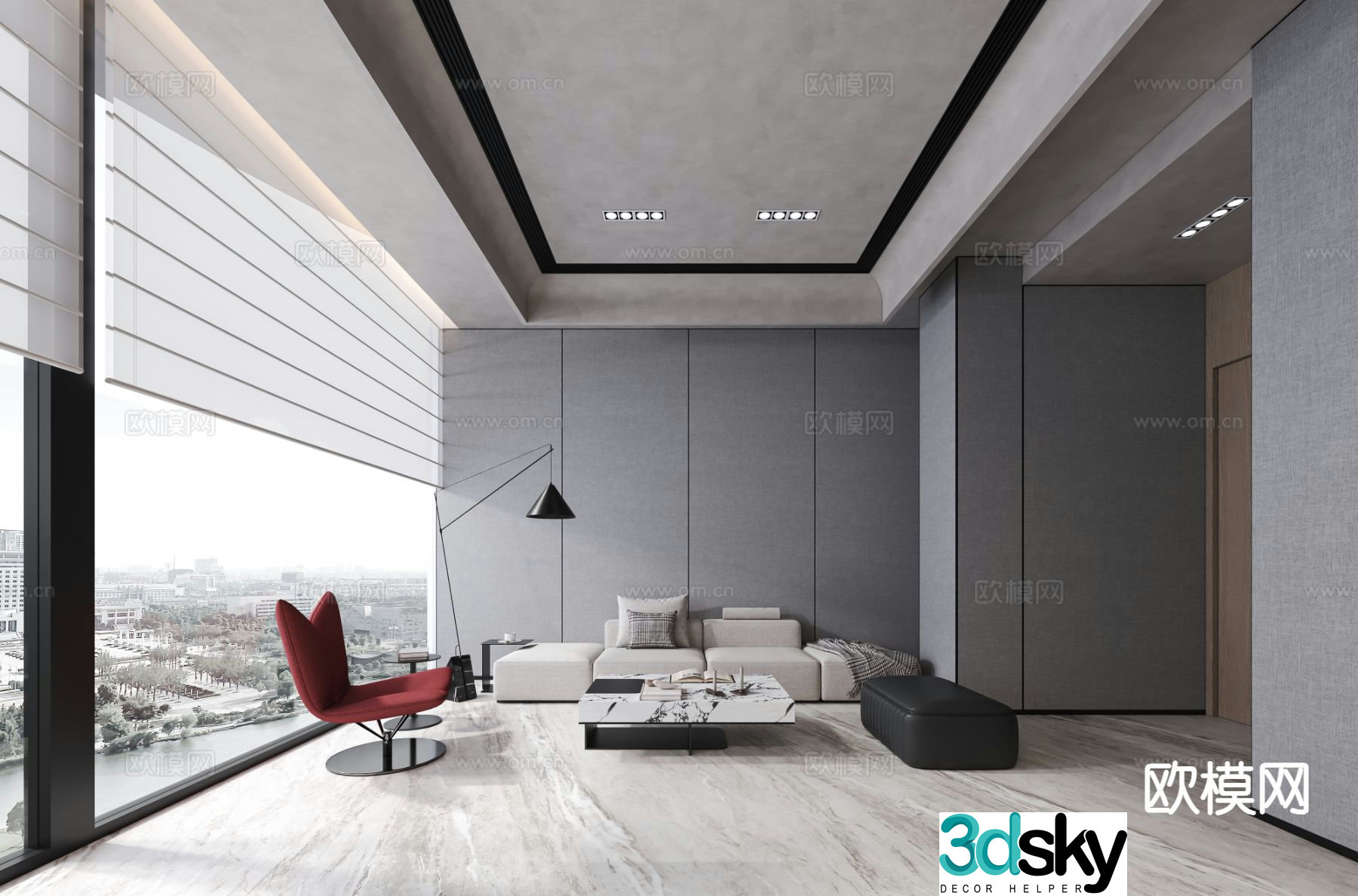 Modern sofa set 3d model
