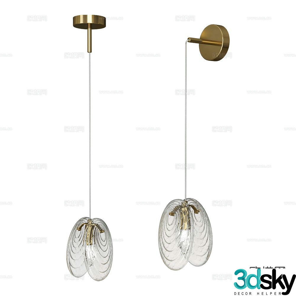 Stilfort glass chandelier 3d model