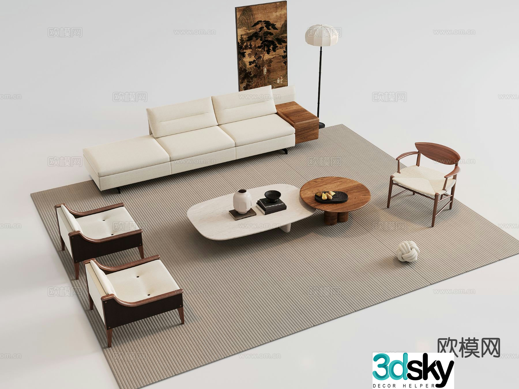 Wabi Sabi modular sofa 3d model