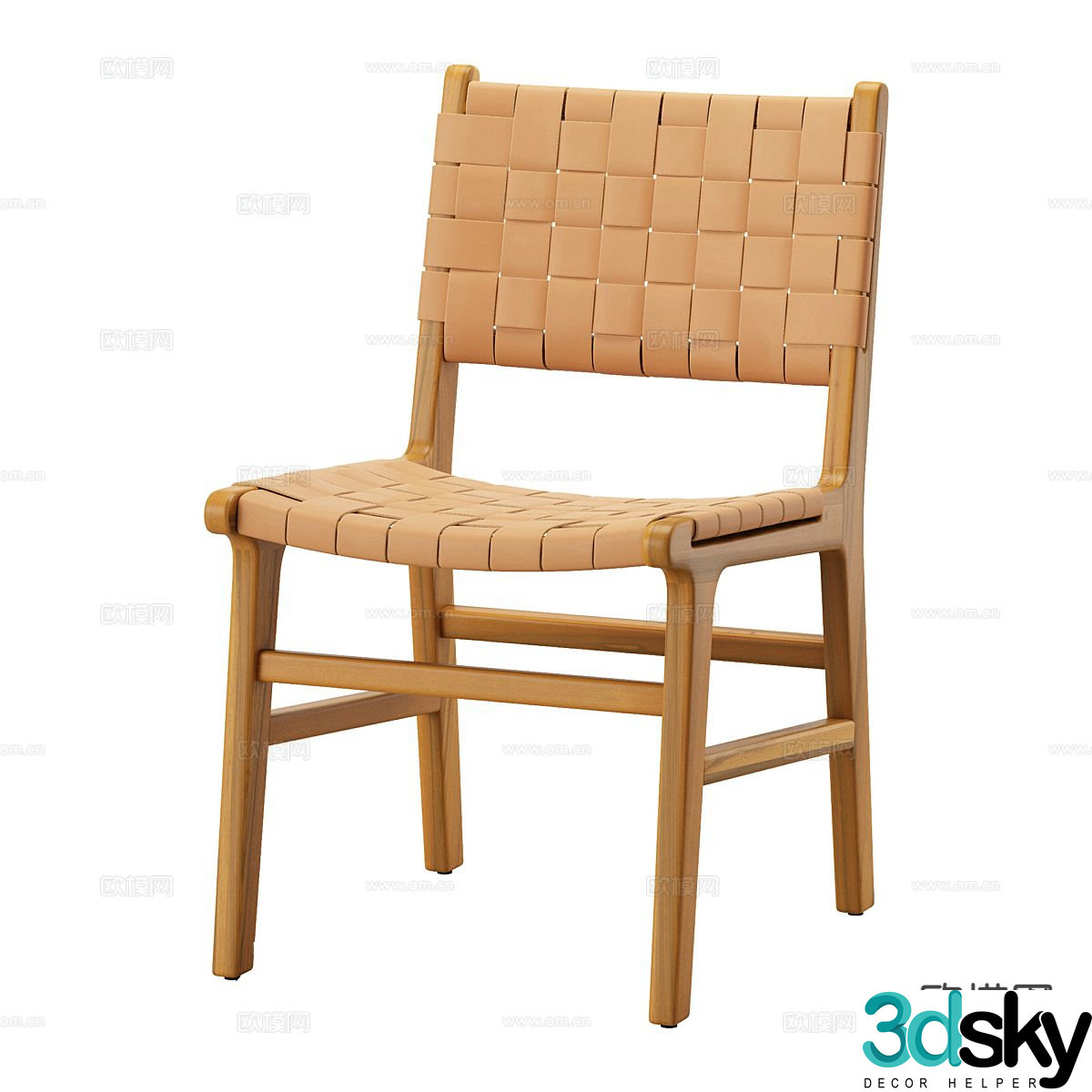 Wabi-sabi rattan chair leisure chair 3d model