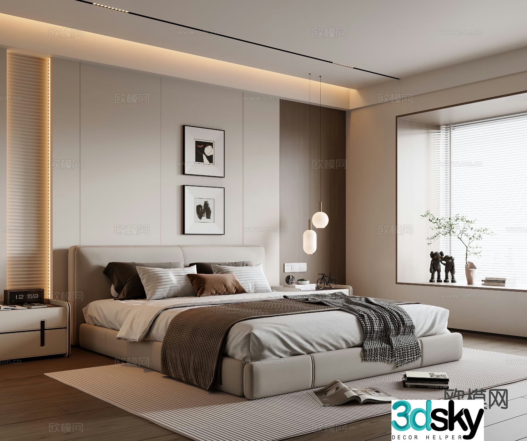 Modern bedroom master bedroom 3d model
