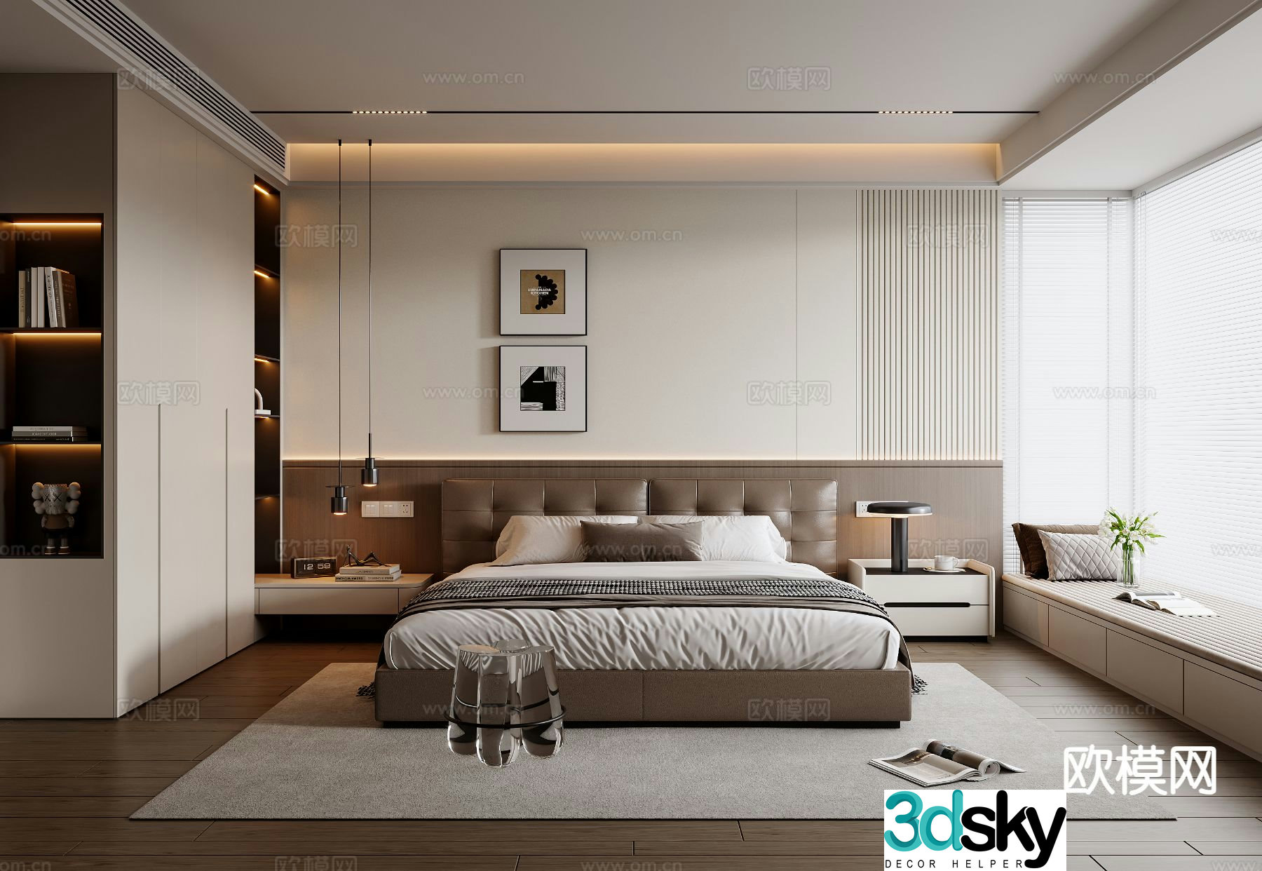 Italian style bedroom master bedroom 3d model
