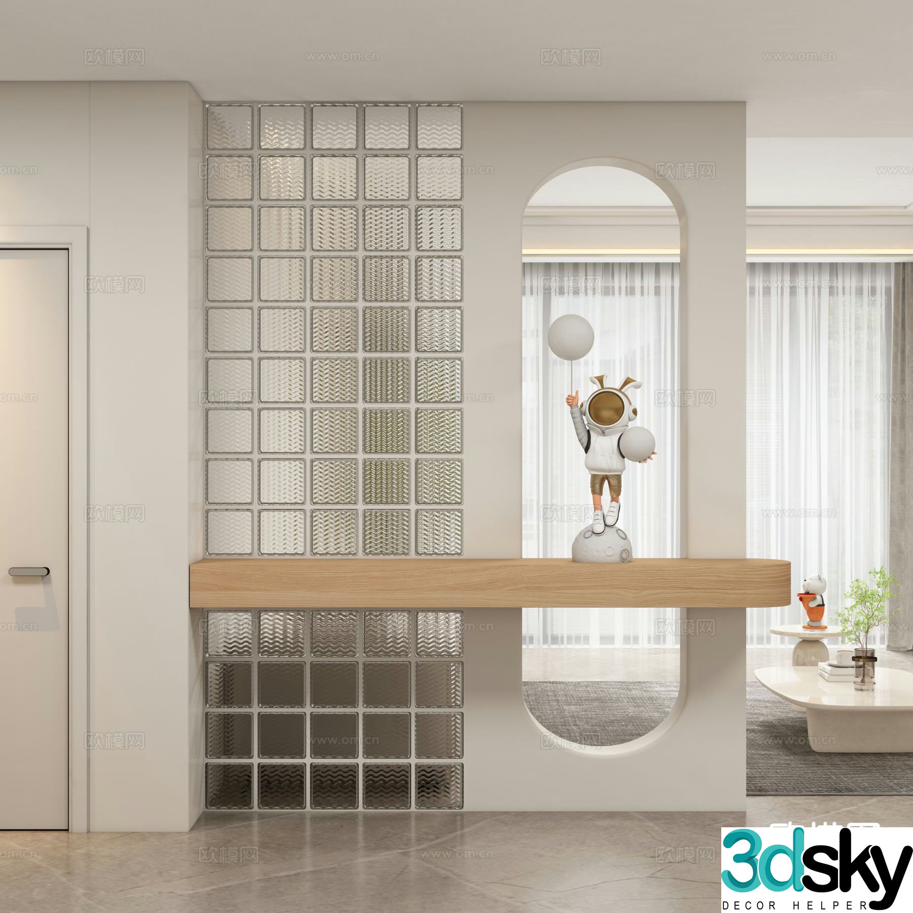 Cream style entrance hall 3D model